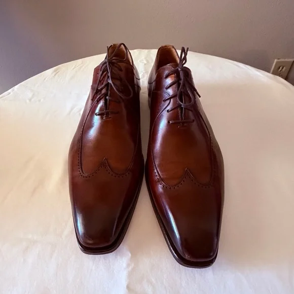 Magnanni Mens Brown Leather Cap Toe Oxford Dress Shoes 23192  display picture 1